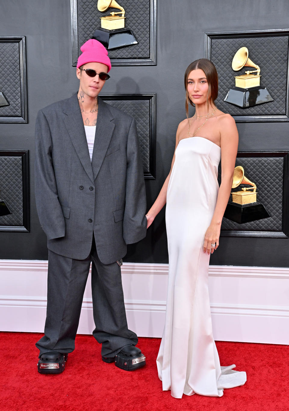 Bieber attended the Grammy Awards on April 3, less than a month after her stroke.  (Photo by Axelle/Bauer-Griffin/FilmMagic)