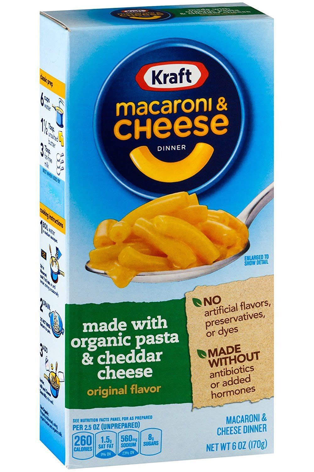 Box of organic Kraft macaroni and cheese