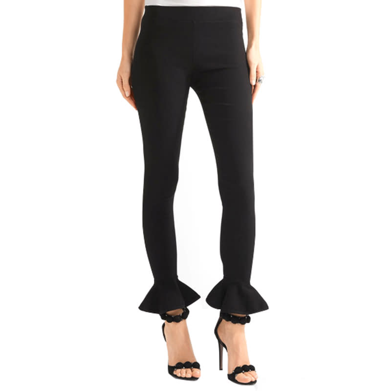 <p><a rel="nofollow noopener" href="http://rstyle.me/n/ccwpymjduw" target="_blank" data-ylk="slk:Michael Lo Sordo Ruffle-Trimmed Ribbed Stretch-Knit Leggings;elm:context_link;itc:0;sec:content-canvas" class="link ">Michael Lo Sordo Ruffle-Trimmed Ribbed Stretch-Knit Leggings</a>, $370.</p> <p>"Their ruffled hems makes these the ultimate fashion-girl leggings, as they're anything but basic. Wear the chic pair for day or night with a classic button-down or a nubby knit and heels."</p> <p><em>—Amy Lee, Associate Fashion Editor</em></p>