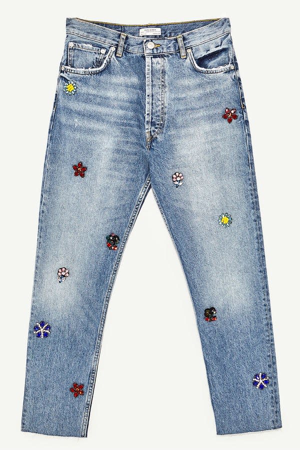 <p>Zara high waisted jeans with gems $99.99, <a rel="nofollow noopener" href="https://www.zara.com/us/en/woman/jeans/view-all/high-waisted-jeans-with-gems-c719019p4397032.html?mbid=synd_yahoostyle" target="_blank" data-ylk="slk:zara.com;elm:context_link;itc:0;sec:content-canvas" class="link ">zara.com</a></p>