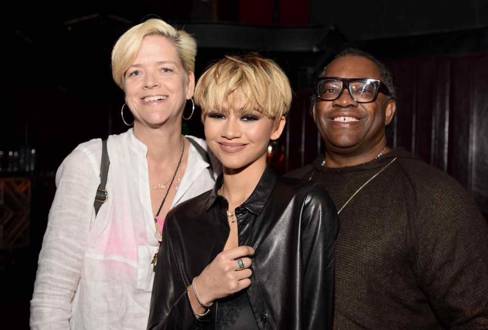 <p>Earl Gibson III/Getty Images</p> From left: Claire Stoermer, Zendaya and Kazembe Ajamu Coleman attend the Essence Black Women in Music event at Avalon on Feb. 11, 2016, in Hollywood, Calif.