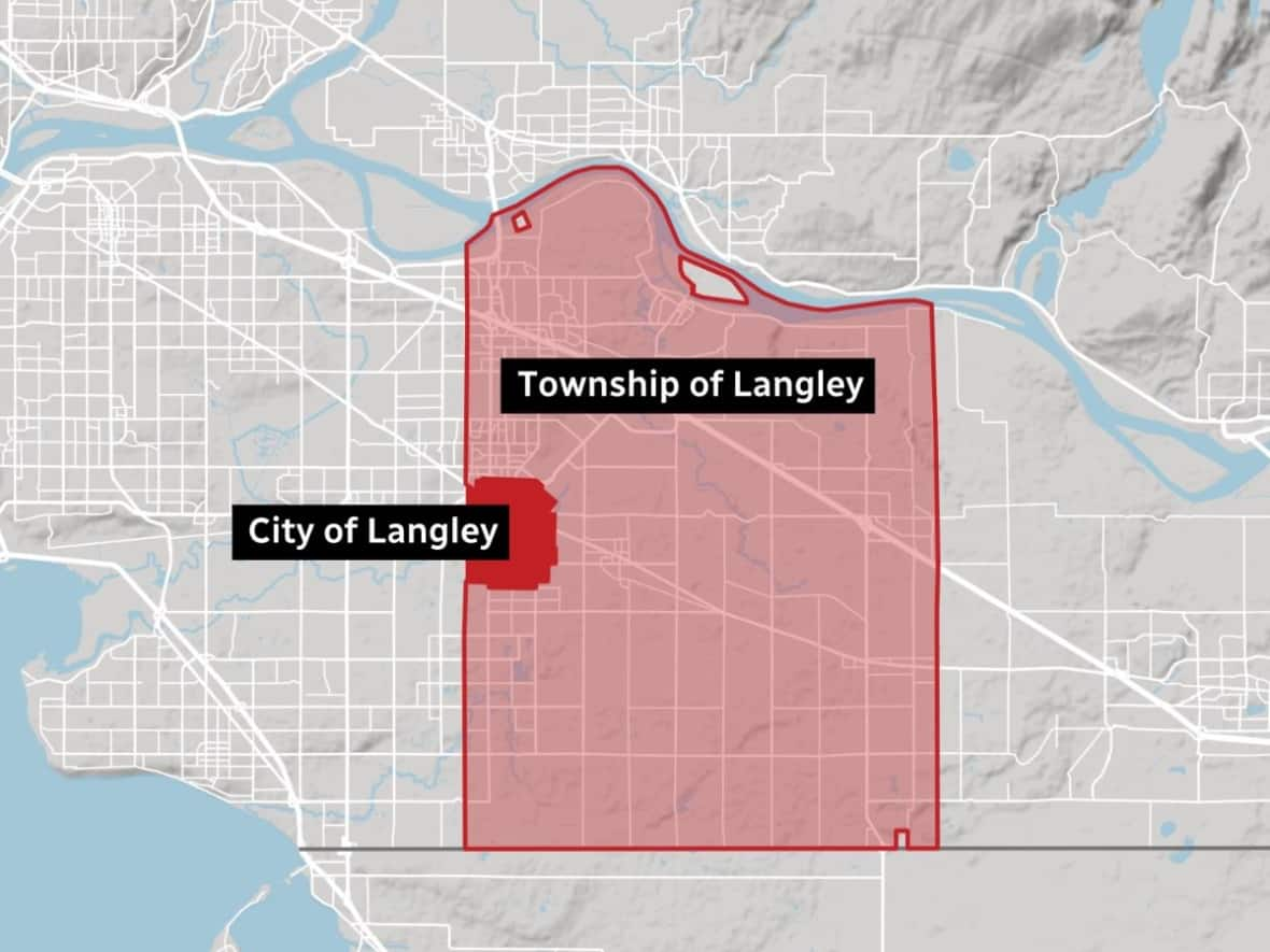 According to the 2021 census, Langley Township is home to 132,603 people while Langley City has a population of 28,963. The township is approximately 30,722 hectares while the city is 1,018 hectares. (CBC News - image credit)