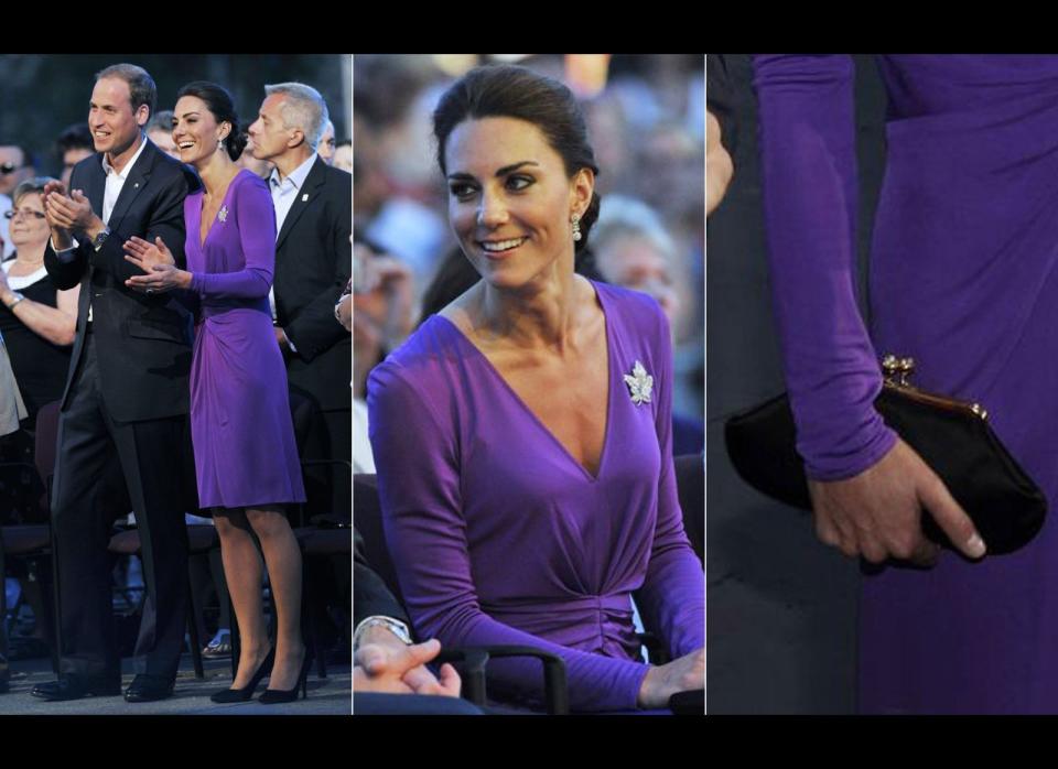 Dress by Issa frock and clutch by Anya Hindmarch. (Getty photos)