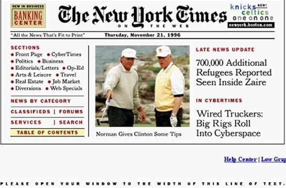 The New York Times — Then (1996)