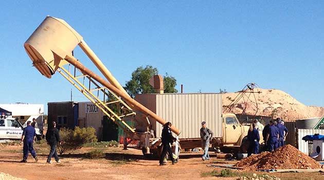 Police are using this 'blower' to speed up the search. Photo: Lloyd Thornton, 7News.