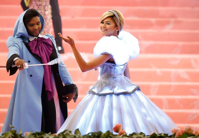 John Lamparski/Getty Zendaya at the 2019 Met Gala with stylist Law Roach