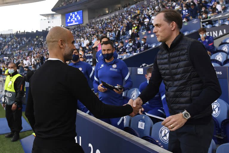 Guardiola y Tuchel, cuando la final todavía no había empezado.