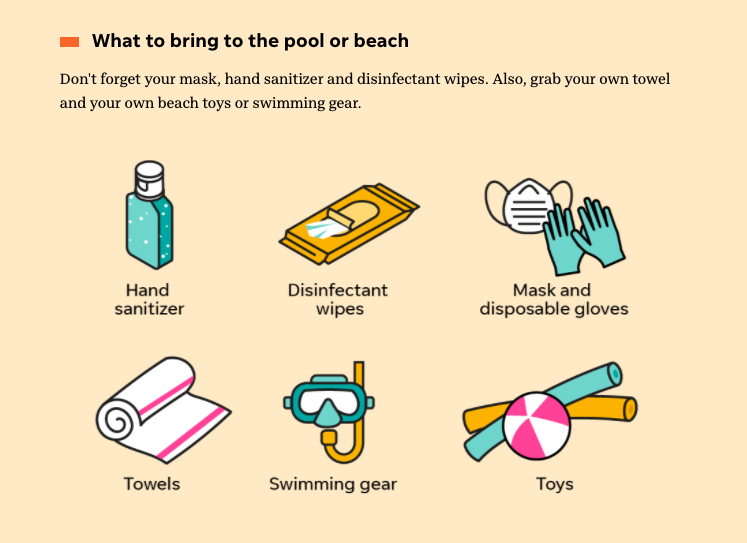 Stay safe at the beach, pool party or other outdoor activities.