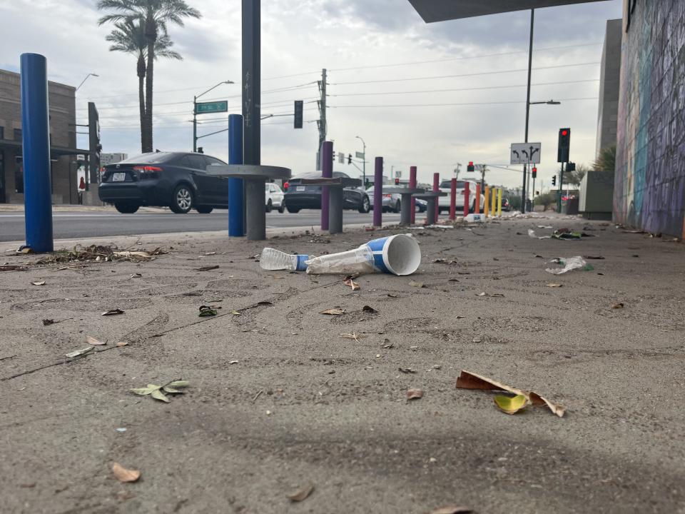 Debris litters the streets near 7th Street and Roosevelt in Phoenix