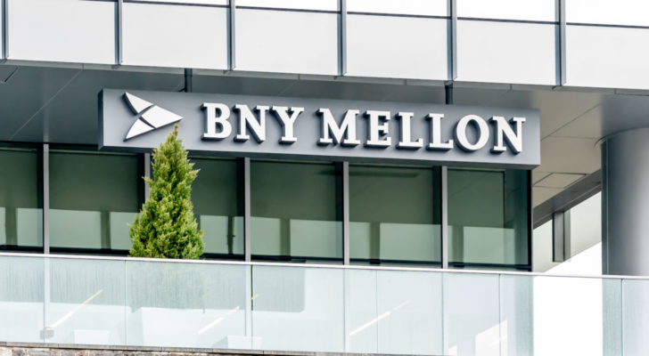 Sign of BNY Mellon Wealth Management. The Bank of New York Mellon Corporation (BK) is an American banking and financial services holding company.