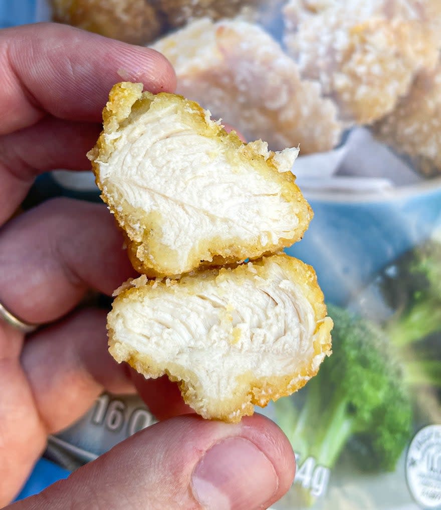 Perfectly seasoned, seriously juicy, and really, really tender, Trader Joe's chicken nuggets pack in the flavor better than all of the other nuggets I tried.