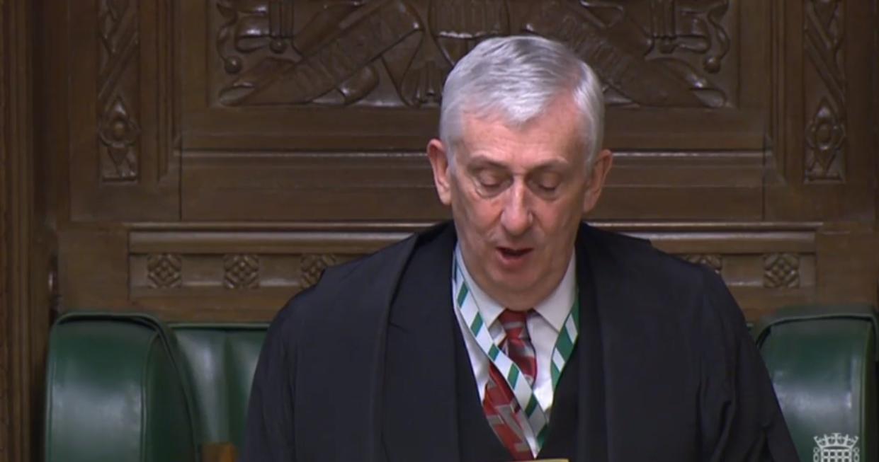 <p>Sir Lindsay Hotle</p> (Parliament TV)