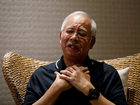 FILE PHOTO: Malaysia's former prime minister Najib Razak speaks to Reuters during an interview in Langkawi, Malaysia June 19, 2018. REUTERS/Edgar Su/File Photo