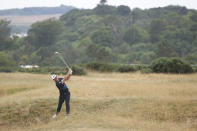 Viktor Hovland, of Norway, plays out of the rough during the final round of the British Open golf championship on the Old Course at St. Andrews, Scotland, Sunday July 17, 2022. (AP Photo/Peter Morrison)