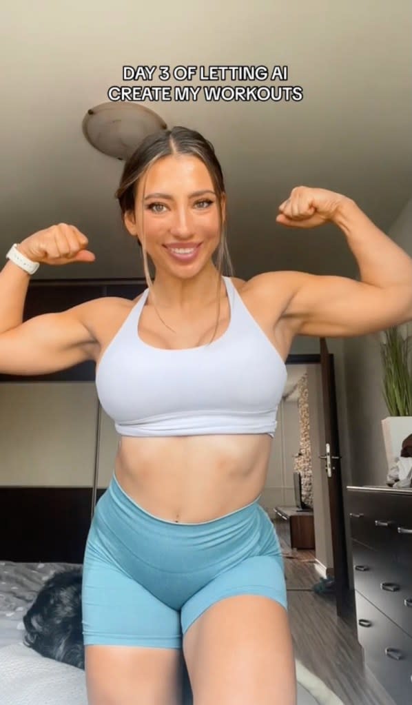 Fitness trainer and physical therapist named Jamiee used AI to streamline her workout. TikTok/jaimeedpt