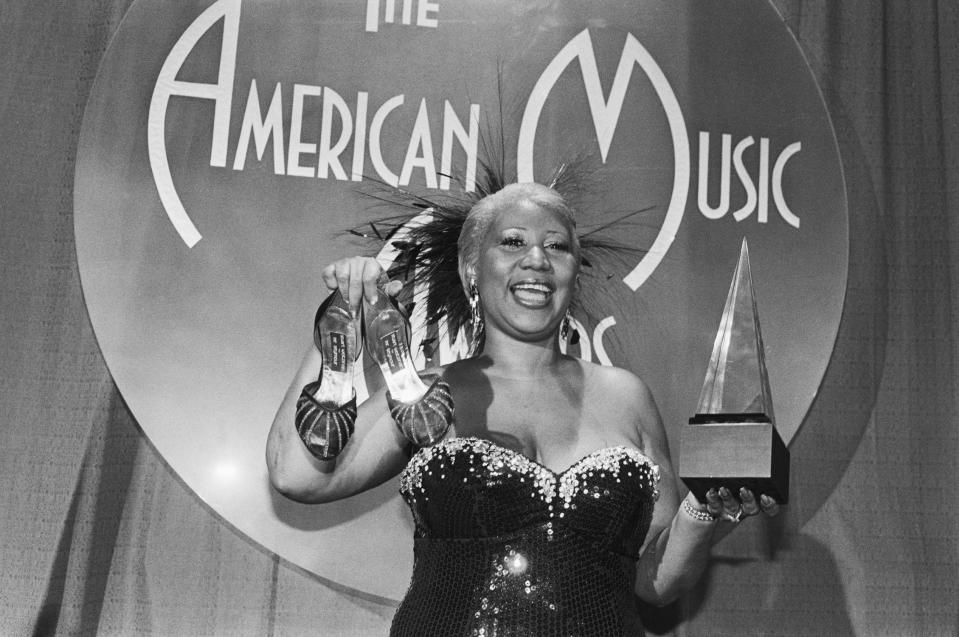 Aretha Franklin at the 10th annual American Music Awards in 1983.