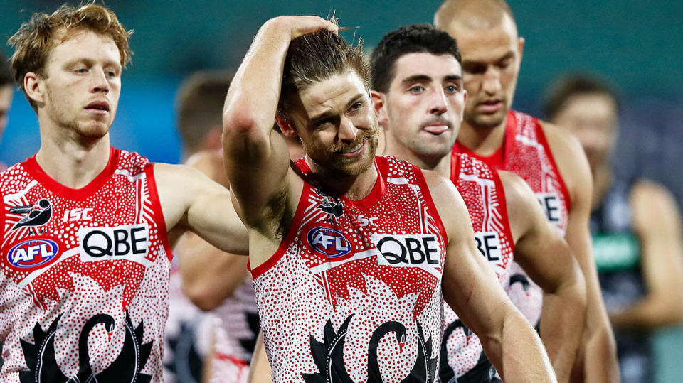 Dane Rampe after the loss to Collingwood. (Getty Images)