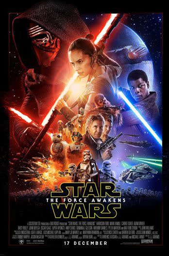 Star Wars: The Force Awakens poster. Credit: Golden Village Cinemas