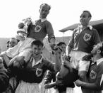 <p>1953: Blackpool 4 Bolton 3. Bolton led the FA Cup final 3-1 with 22 minutes to go. Enter the two Stans, Matthews and Mortensen. The former jinked and dribbled his way into immortality by inspiring an amazing fightback, while the latter completed his hat-trick before Bill Perry capped it with the winner two minutes into injury time. Mortensen scored three goals and Perry the winner but it’s known as the ‘Matthews Final’… </p>