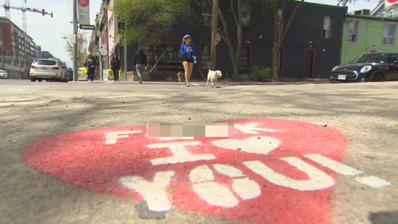 Painted 'F--- I Love You' hearts pop up on Ossington Avenue