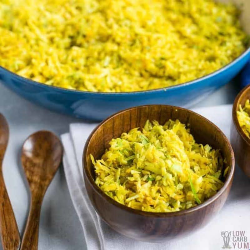 <p>Low Carb Yum</p><p>For a low-carb alternative to rice that doesn’t involve cauliflower give cabbage rice a try. It’s perfect as a side dish or a healthy meatless meal.</p><p><strong>Get the recipe: </strong><a href="https://lowcarbyum.com/cabbage-rice/" rel="nofollow noopener" target="_blank" data-ylk="slk:Cabbage Rice;elm:context_link;itc:0;sec:content-canvas" class="link "><strong>Cabbage Rice</strong></a></p>
