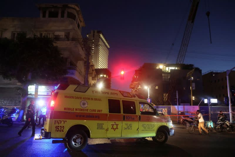 Aftermath of a suspected shooting attack in Tel Aviv