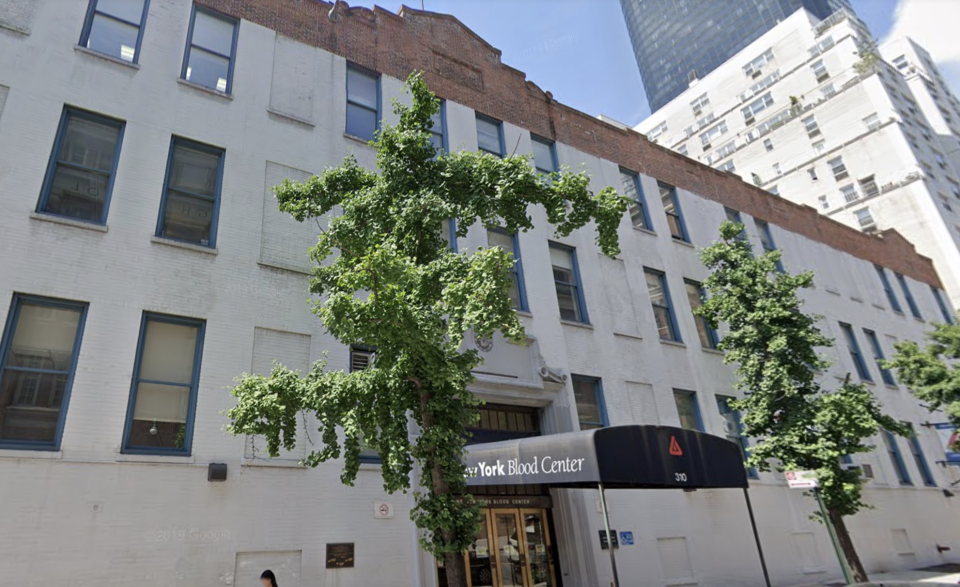 The organization will need zoning approvals to demolish its current three-story brick building at 310 East 67th St., which was built in 1930, and which the Blood Center says has physical limitations that prevent it from expanding key research programs. (Google Maps)