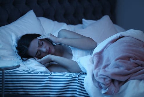 <span class="caption">Quality of sleep is important.</span> <span class="attribution"><a class="link " href="https://www.shutterstock.com/image-photo/young-woman-suffering-headache-while-lying-1128432455" rel="nofollow noopener" target="_blank" data-ylk="slk:Shutterstock/New Africa;elm:context_link;itc:0;sec:content-canvas">Shutterstock/New Africa</a></span>