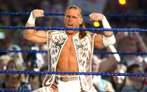 Mit 1,85 Metern gehörte Shawn Michaels nie zu den größten Wrestlern, aber was ihm an Körperhöhe fehlte, glich er durch Trainingsfleiß, eine herausragende Technik und Charisma wieder aus. In den späten 80-ern und 90-ern gehörte Michaels zu den schillerndsten Persönlichkeiten der Wrestling-Szene. (Bild: Bob Levey/WireImage/Getty Images)