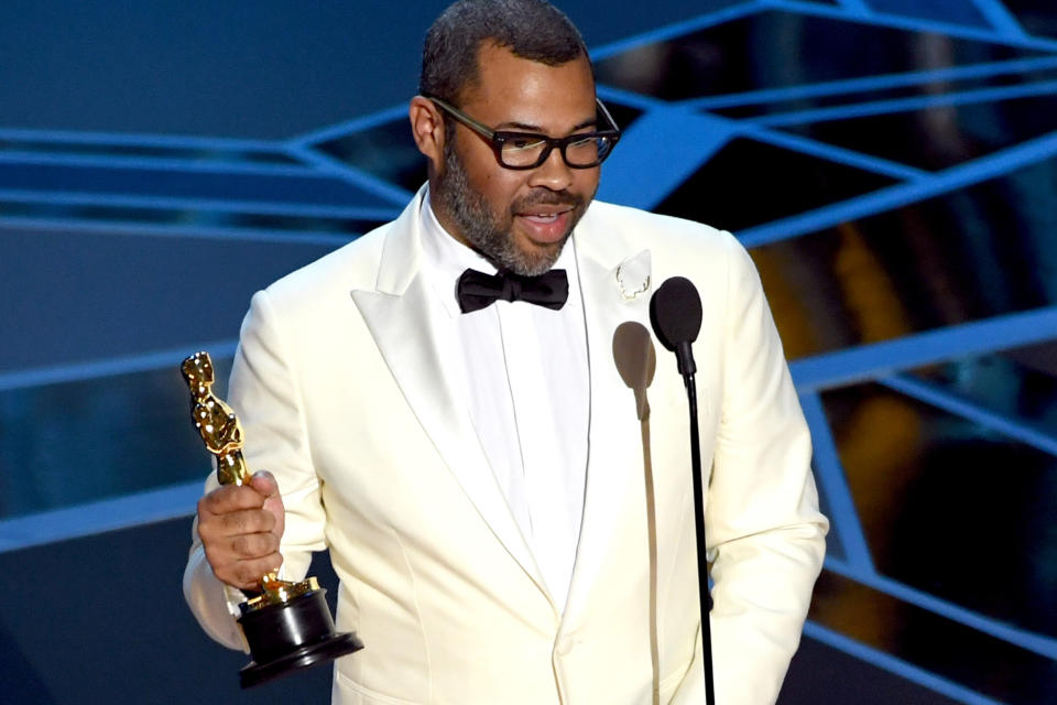 Writer/director Jordan Peele accepts Best Original Screenplay for 'Get Out' onstage during the 90th Annual Academy Awards at the Dolby Theatre at Hollywood & Highland Center on March 4, 2018 in Hollywood.