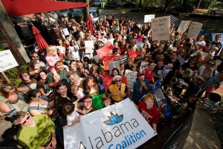 Midwifery and home-birth advocates rallying in 2011. (Photo: Courtesy of Jennifer Crook)