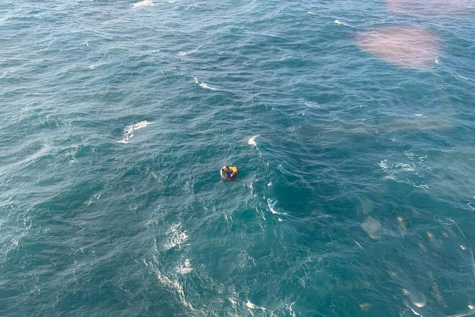 A life raft found floating on the ocean as military rescue teams searched for survivors (ROYAL THAI NAVY/AFP via Getty Im)