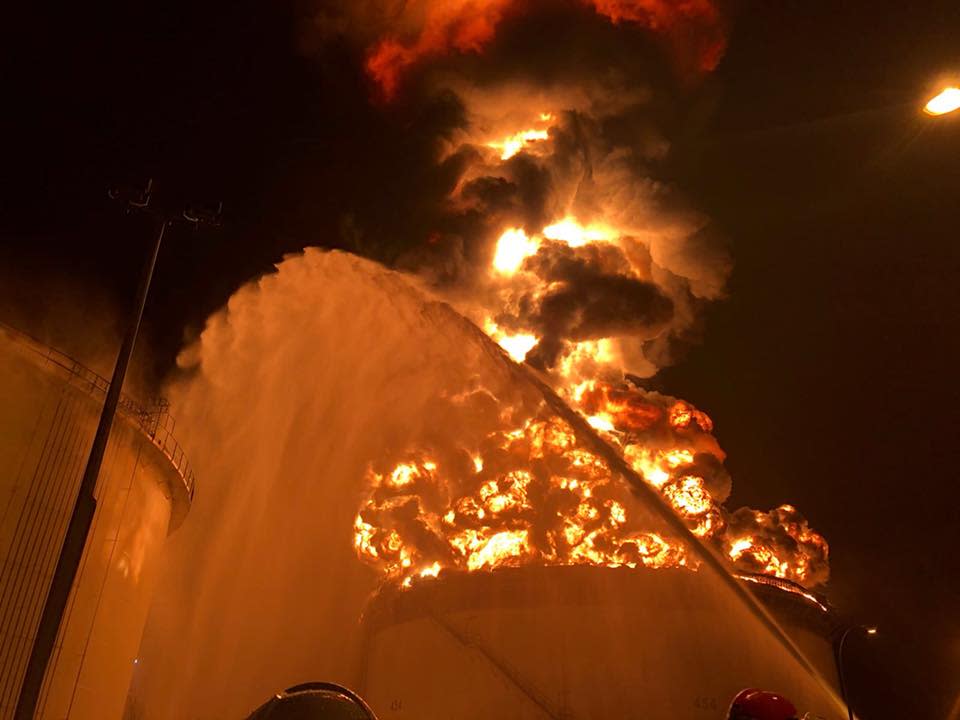 Photo of firefighting operations on Pulau Busing on 20 March 2018: SCDF