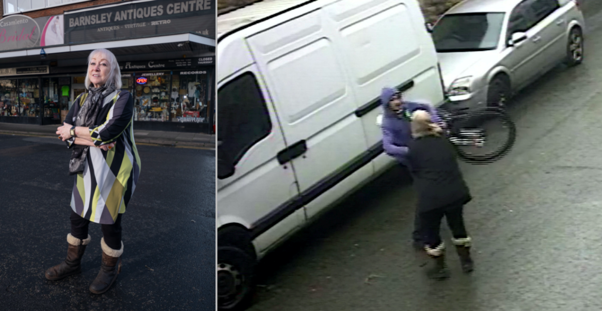 Mari Parker was filmed tackling a thug who tried to sell her a stolen bike (SWNS)