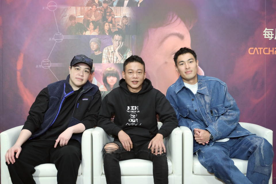 楊祐寧（右起）、李康生與導演黃熙一起為《良辰吉時》宣傳。（圖／非凡娛樂）