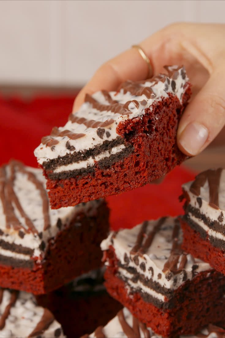 Red Velvet Cookies and Cream Bars