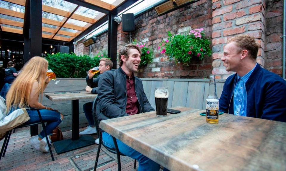 Drinkers in the Dirty Onion in central Belfast.