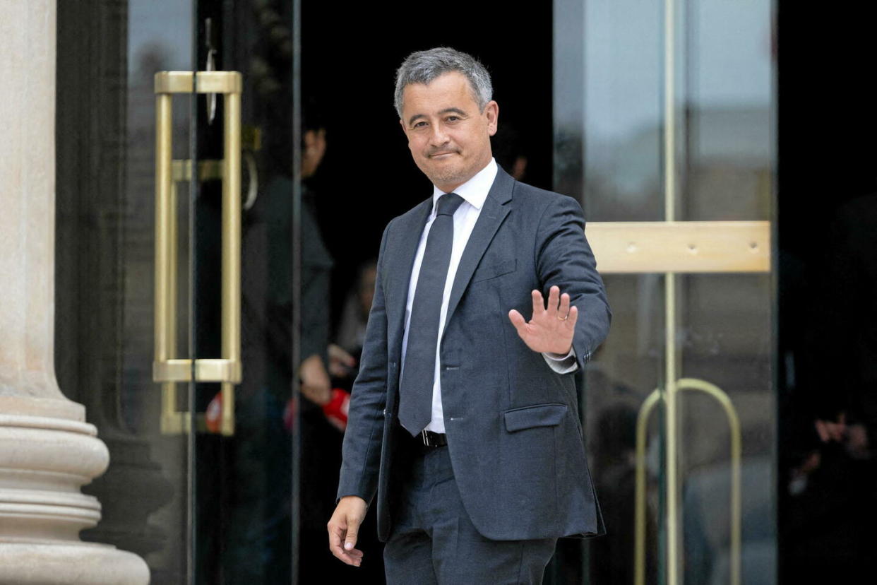 Gérald Darmanin devant l'Assemblée nationale à Paris, le 8 juillet 2024, au lendemain du second tour des élections législatives en France.  - Credit:Lafargue Raphael / Lafargue Raphael/ABACA