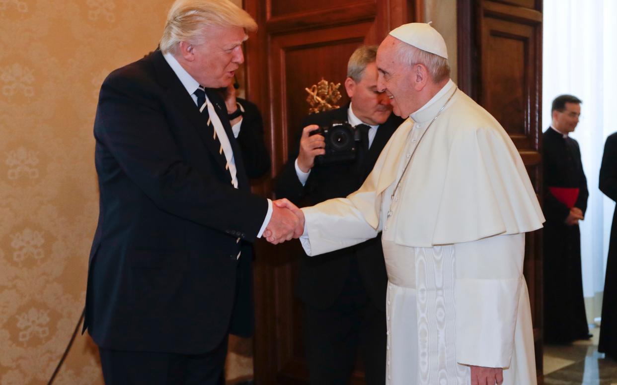 Pope Francis met Donald Trump in May. His Christmas address delivered a rebuke to the president's policy on Israel - Copyright 2017 The Associated Press. All rights reserved.