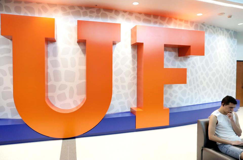 A student studies in the Reitz Union on the University of Florida campus in Gainesville FL. Sept. 9, 2022.