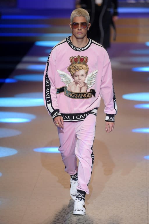 Angels appeared prominently in Dolce & Gabbana's show at Men's Fashion Week in Milan