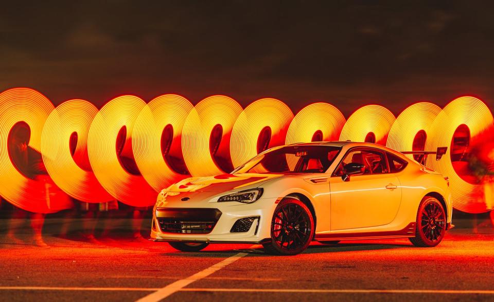 <p>This photo is actually an outtake from designer Jeff Xu's nighttime fun with a strobe light, a <a rel="nofollow noopener" href="https://www.caranddriver.com/features/2018-subaru-brz-ts-lightning-lap-2018" target="_blank" data-ylk="slk:Subaru's BRZ tS;elm:context_link;itc:0;sec:content-canvas" class="link ">Subaru's BRZ tS</a>, and a helper at Lightning Lap. We didn't use the photo for any official purpose, but it was just too cool to avoid appearing on this website. </p>