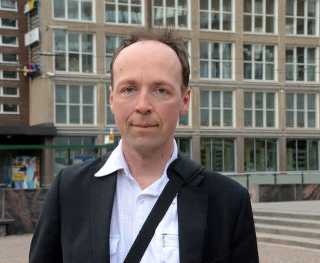 Finns Party chairman candidate Jussi Halla-Aho poses for a picture in Helsinki, Finland, May 23, 2017. REUTERS/Tuomas Forsell