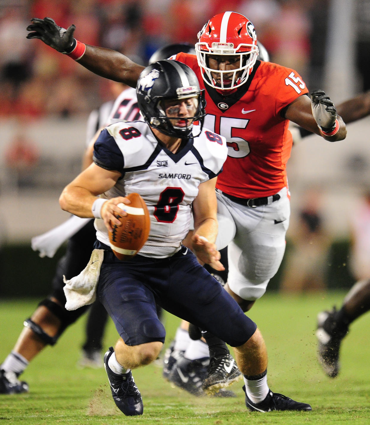 After this meeting in 2017, Georgia and Samford will square off again. (Scott Cunningham/Getty Images)