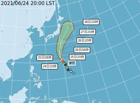 5號颱風薔琵預估路徑。（圖／中央氣象局）