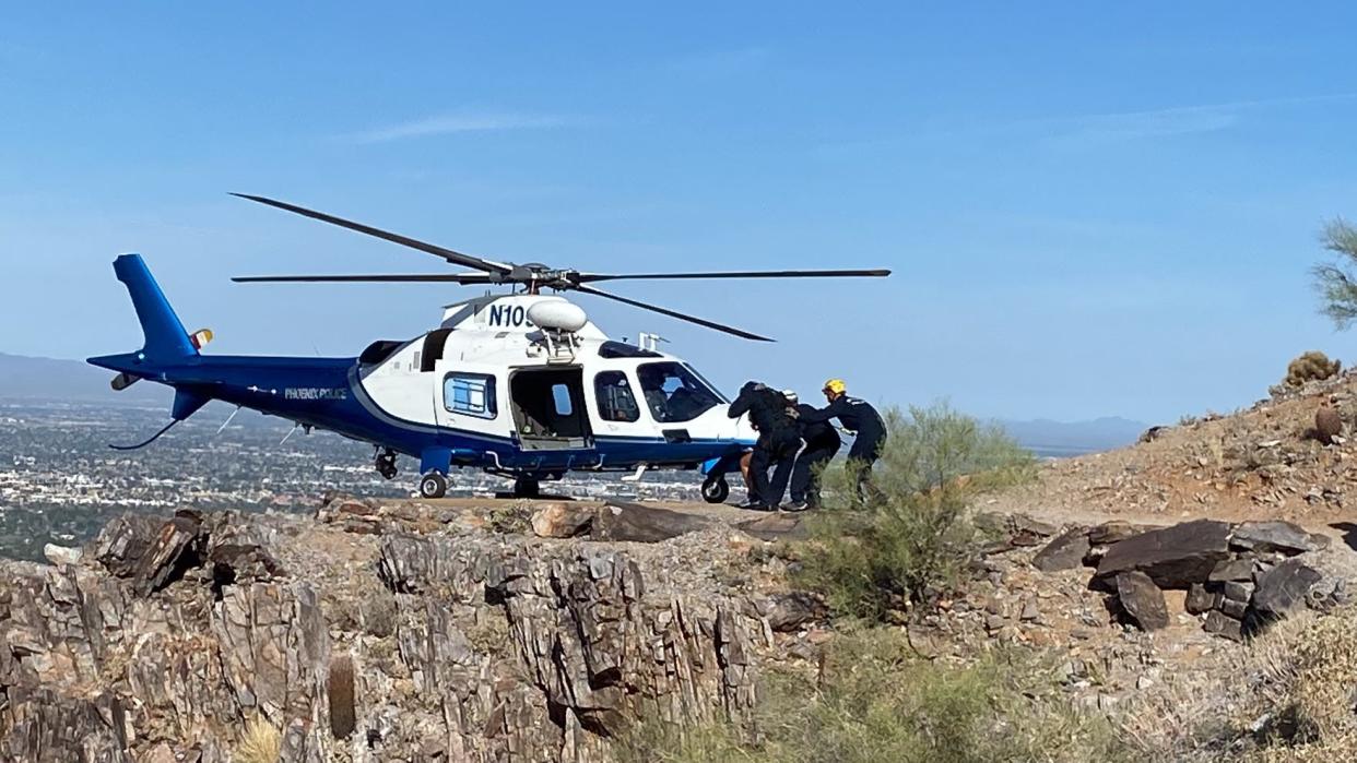 A Phoenix fire technical crews rescued a woman off of 
the Piestewa Peak trail with a Firebird 10 aircraft due to an ankle injury early Thursday morning.