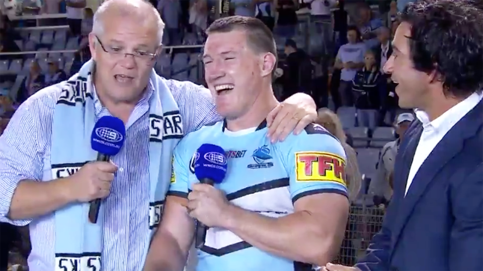 ScoMo was sharing the love for Gallen. Image: Channel Nine