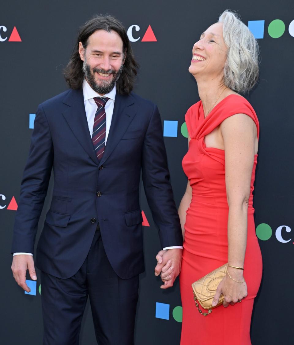 LOS ANGELES, CALIFORNIA - JUNE 04: Keanu Reeves and Alexandra Grant attend the MOCA Gala 2022 at The Geffen Contemporary at MOCA on June 04, 2022 in Los Angeles, California. (Photo by Axelle/Bauer-Griffin/FilmMagic)