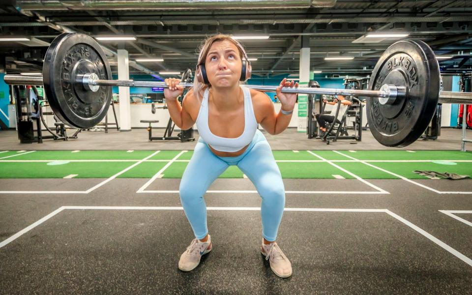 Laura Kendrew works out at the PureGym in Leeds, Yorkshire after it reopened last summer - Danny Lawson/PA Wire