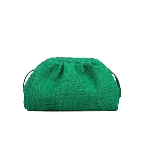 Women's Crossbody Bag Purse Soft Cloud Bag Fashion Dumpling One-shoulder Tote Bag Pleated Pouch Y2K Tote Bag (Green)